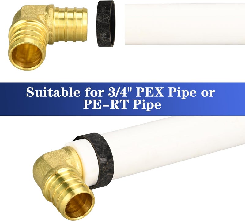 Ruby Q 25 Pack 3/4" PEX Copper Crimp Rings, for Pex Pipe Connection - Image 3